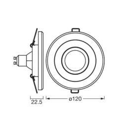 OSRAM Einbauspot, beton hell/nickel, Ø 12 cm, GU10-LED