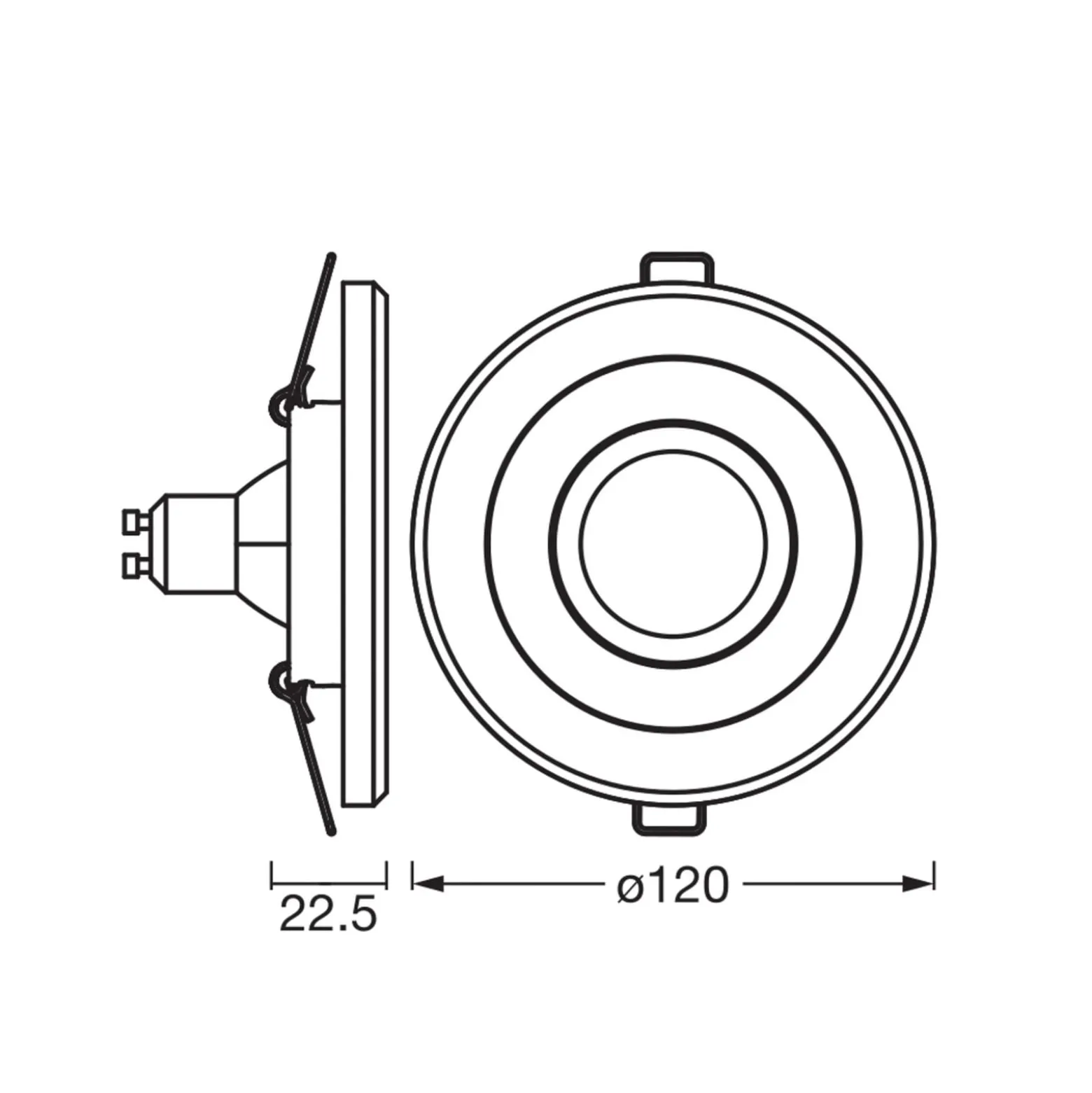 OSRAM Einbauspot, beton hell/nickel, Ø 12 cm, GU10-LED