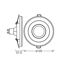 OSRAM Einbauspot, holz dunkel/nickel, Ø 12 cm, GU10-LED