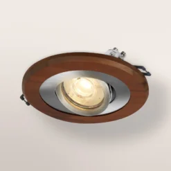 OSRAM Einbauspot, holz dunkel/nickel, Ø 12 cm, GU10-LED