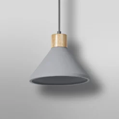 OSRAM Hängelampe CONCRETE WOOD, grau, Ø 22 cm, Beton, E27