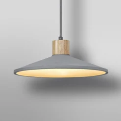 OSRAM Hängeleuchte CONCRETE WOOD, grau, Ø 32 cm, Beton, E27