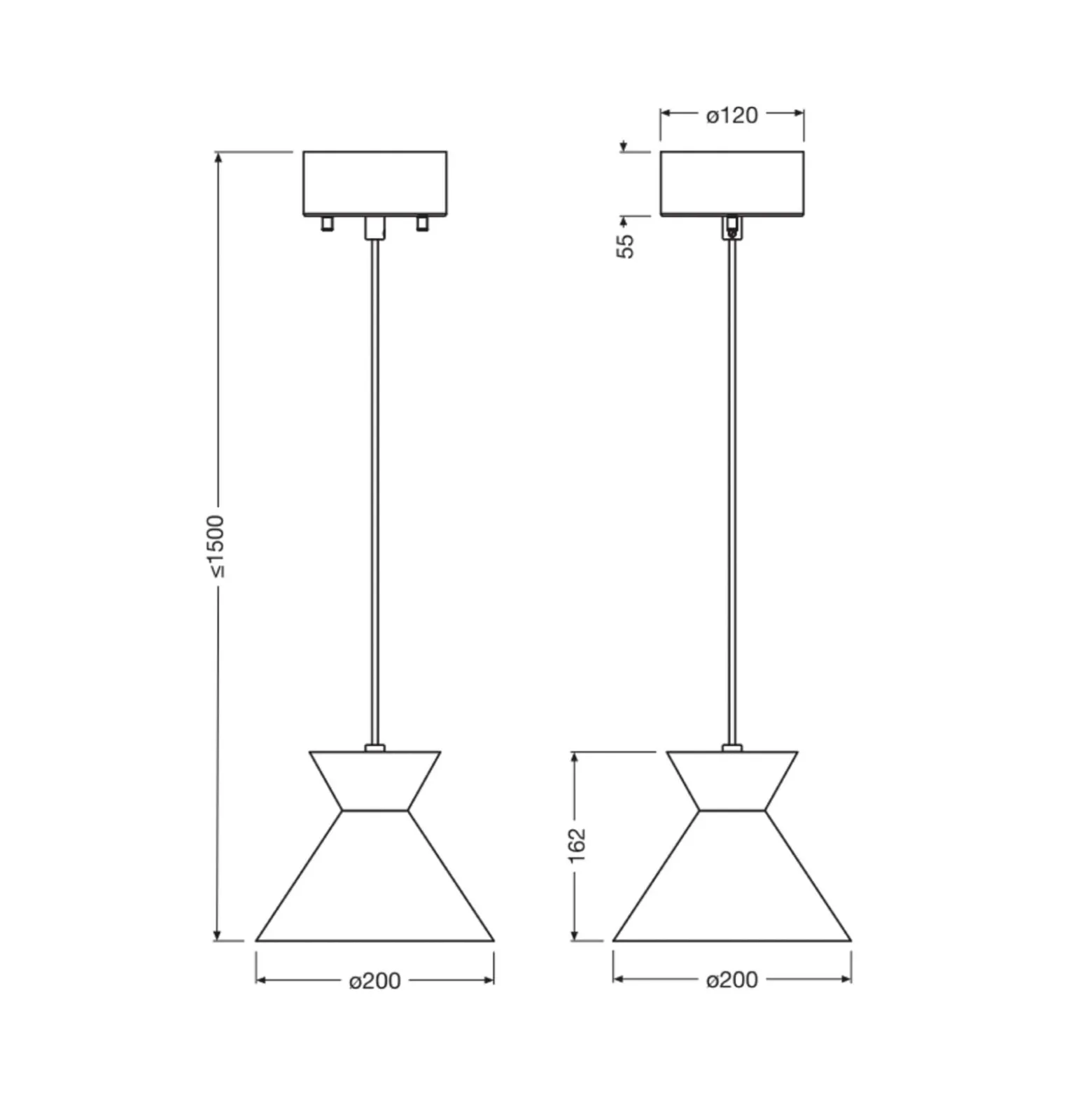 OSRAM Hängeleuchte Decor Waist, Stahl, schwarz, E27