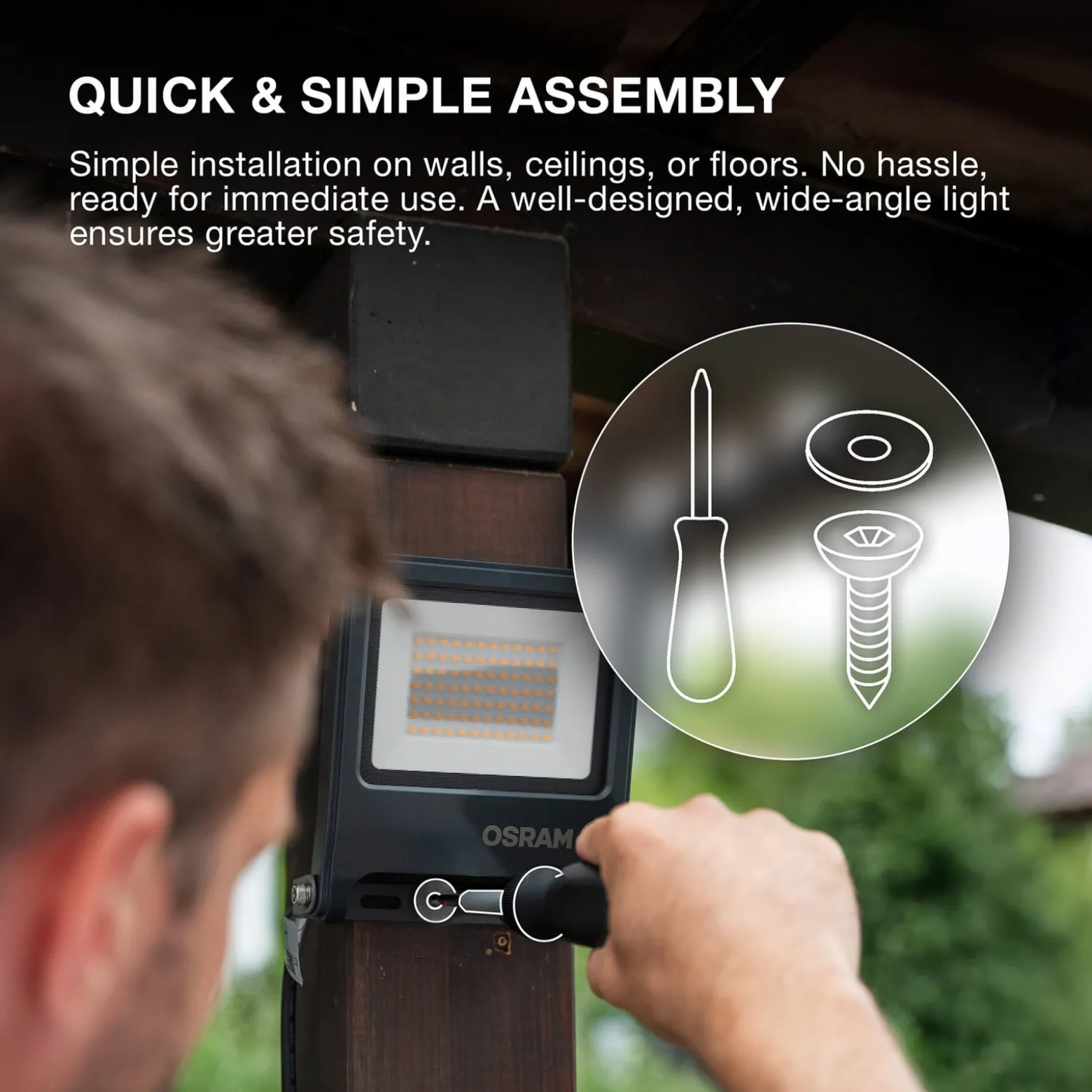 OSRAM LED-Außenstrahler ENDURA FLOOD, weiß 30 W 3.000 K IP65