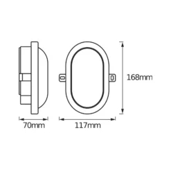 OSRAM LED-Außenwandlampe BULKHEAD schwarz 6W Kunststoff IP54