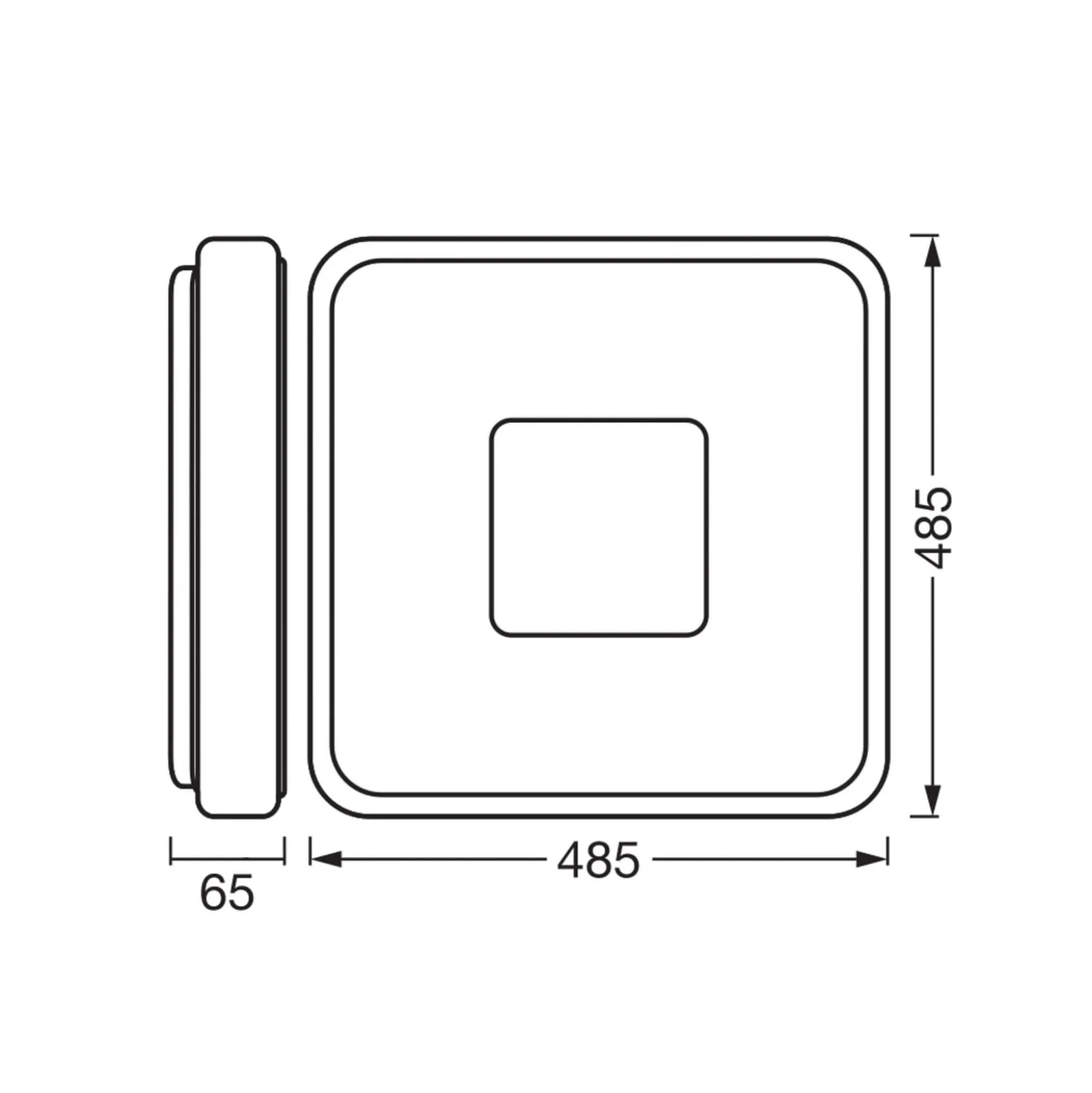 OSRAM LED-Deckenlampe ORBIS PIANA, schwarz 49x49 cm clickdim