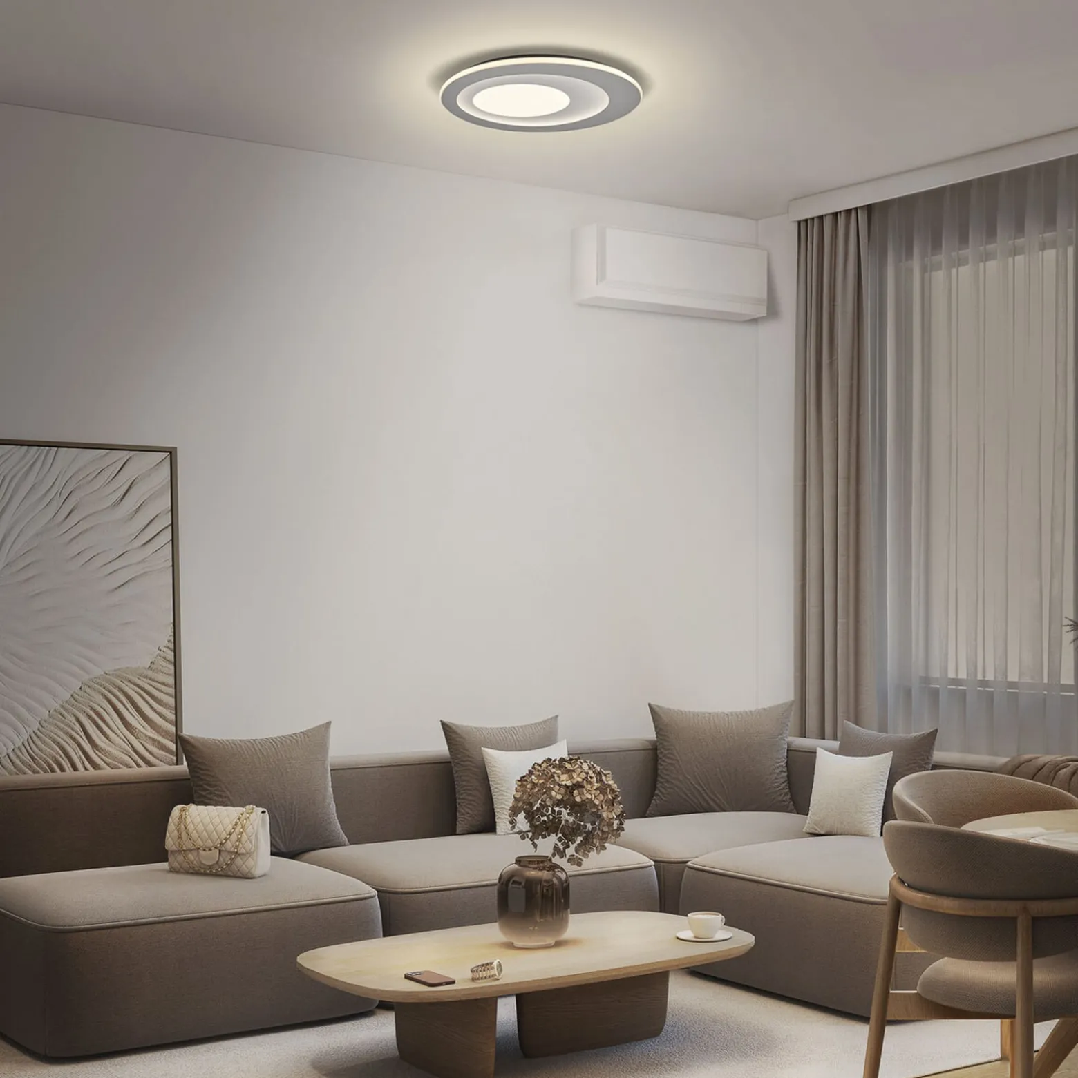 OSRAM LED-Deckenlampe ORBIS SPIRAL CENTRAL LIGHT Ø 51cm grau