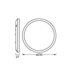 OSRAM LED-Deckenlampe ORBIS ULTRA SLIM, weiß, Ø 24 cm, dim