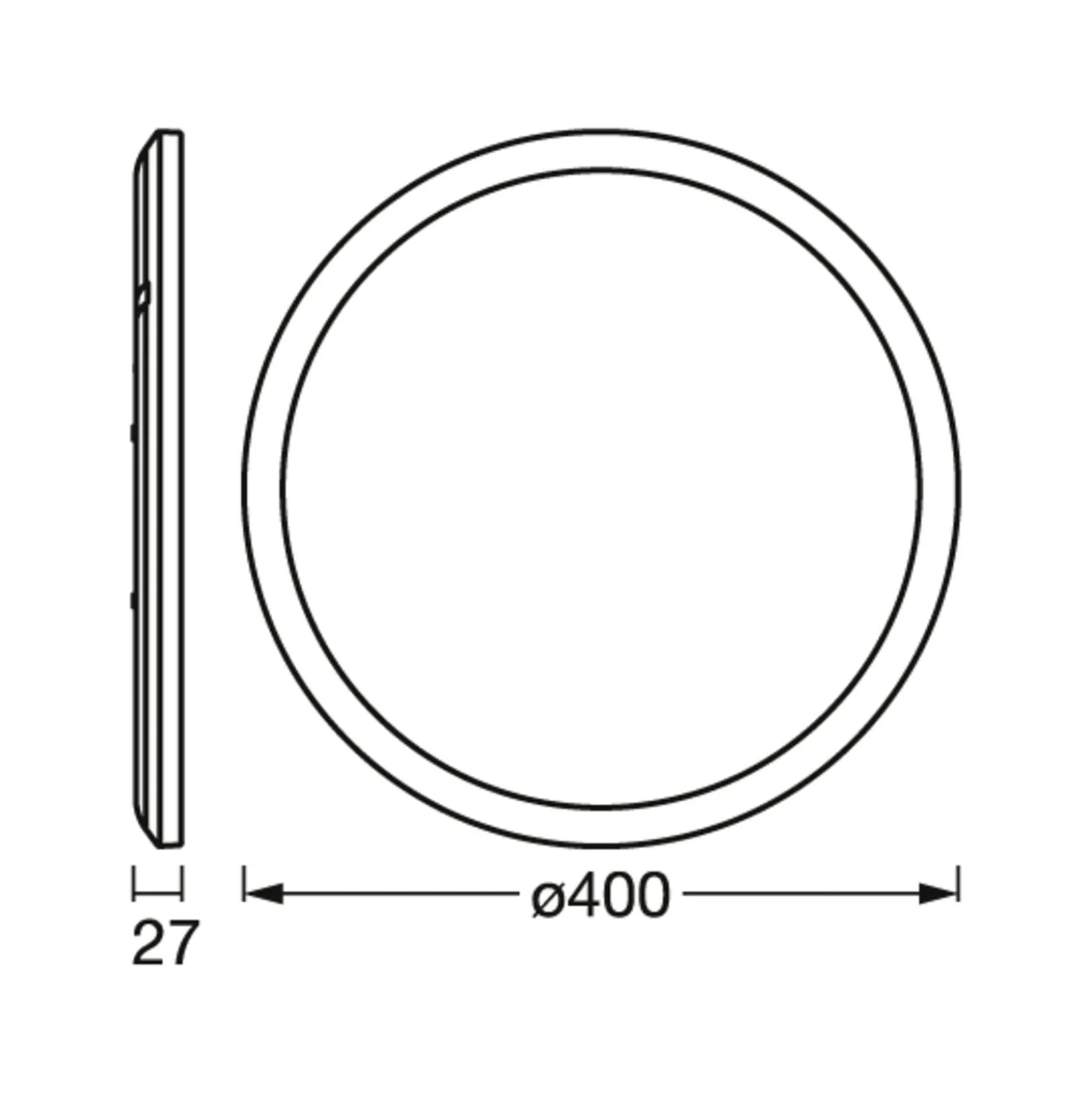 OSRAM LED-Deckenlampe ORBIS ULTRA SLIM, weiß, Ø 40 cm, dim