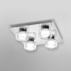 OSRAM LED-Deckenleuchte ORBIS FLAME, chrom, 4-flg., CCT IP44