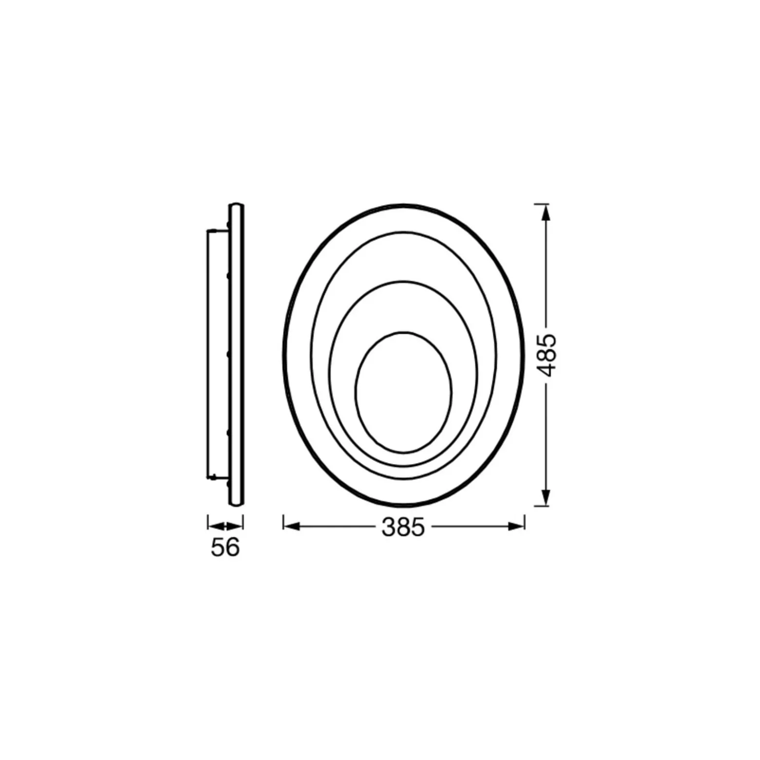 OSRAM LED-Deckenleuchte ORBIS SPIRAL OVAL, Ø 49 cm weiß 37 W