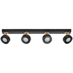 OSRAM LED-Deckenstrahler PLUTO, schwarz, 4 Spots, 3.000 K