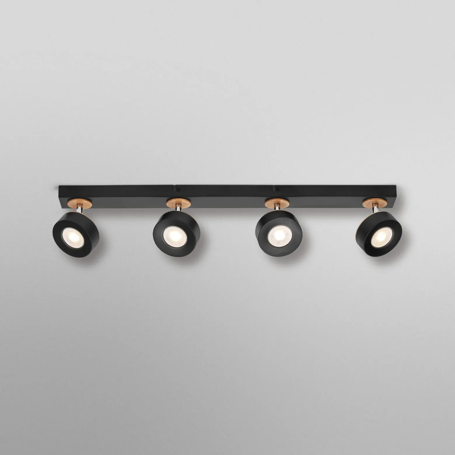 OSRAM LED-Deckenstrahler PLUTO, schwarz, 4 Spots, 3.000 K