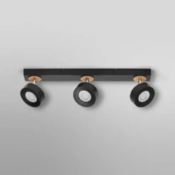 OSRAM LED-Deckenstrahler PLUTO, schwarz, 3 Spots, 3.000 K