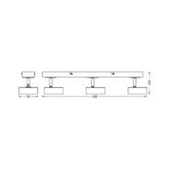 OSRAM LED-Deckenstrahler PLUTO, schwarz, 3 Spots, 3.000 K