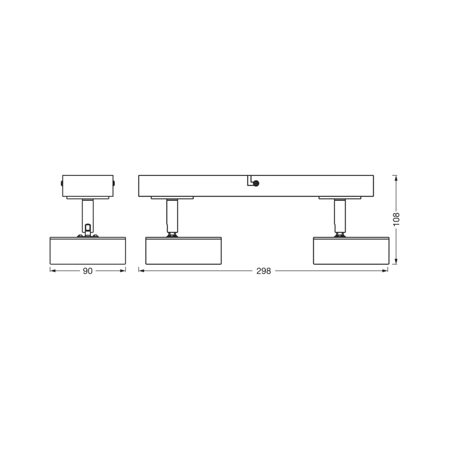OSRAM LED-Deckenstrahler PLUTO, weiß, 2 Spots Metall 3.000 K