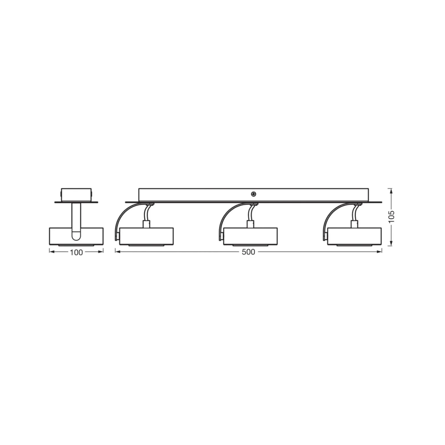 OSRAM LED-Deckenstrahler VENUS, weiß, 3-flg., Metall 3.000 K