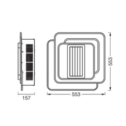 OSRAM LED-Deckenventilator GRILL 55x55 cm weiß Fernbedienung
