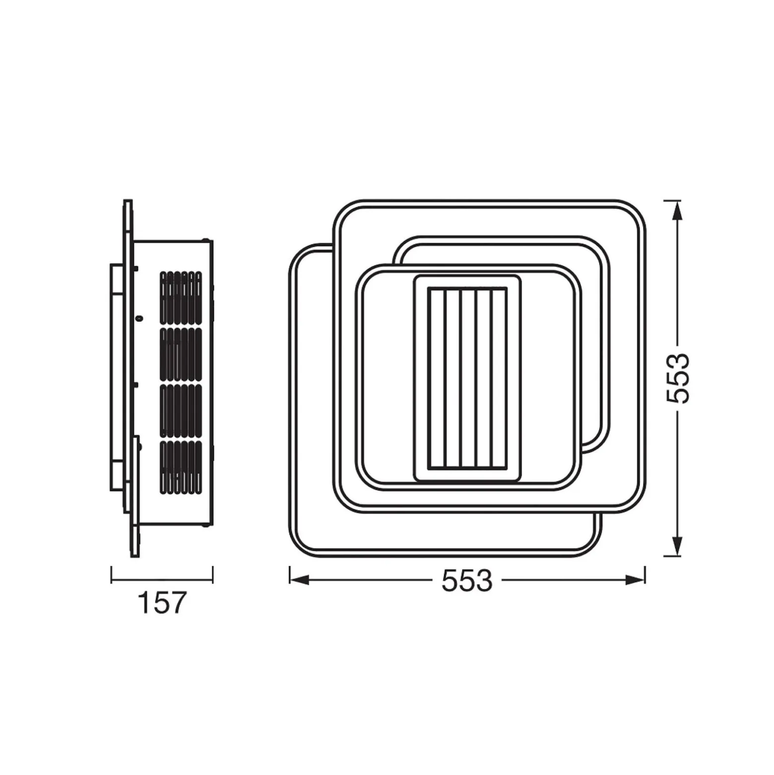 OSRAM LED-Deckenventilator GRILL 55x55 cm weiß Fernbedienung