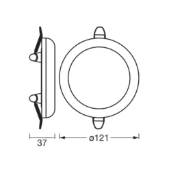 OSRAM LED-Einbauleuchte SLIM, Ø 12 cm, weiß, Metall, 3.000 K