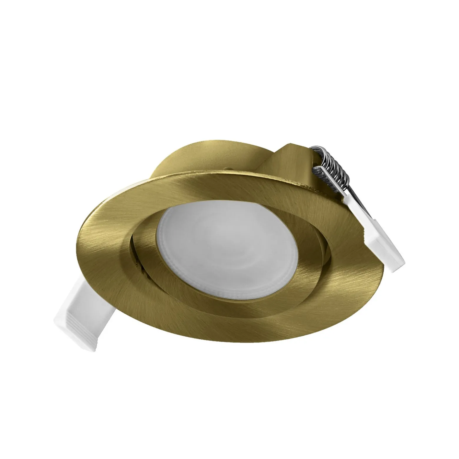 OSRAM LED-Einbauspot 3er-Set, click-CCT, 120° messing Ø 9 cm