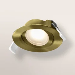 OSRAM LED-Einbauspot 3er-Set, click-CCT, 120° messing Ø 9 cm