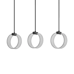 OSRAM LED-Hängelampe Decor Circle, 3-fl. lang, CCT, schwarz