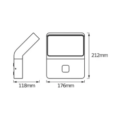 OSRAM LED-Sensor-Außenwandlampe ENDURA STYLE WIDE dunkelgrau