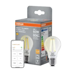 OSRAM SMART+ WiFi LED-Leuchtmittel E27, A60 6 W 827 klar dim