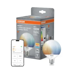 OSRAM SMART+ WiFi LED-Leuchtmittel E27 G95 14 W matt CCT dim