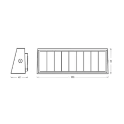 OSRAM Solar-Wandlampe ENDURA STYLE UPDOWN grau, Sensor, IP54