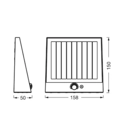 OSRAM Solar-Wandleuchte ENDURA STYLE FIN, grau, Sensor, IP54
