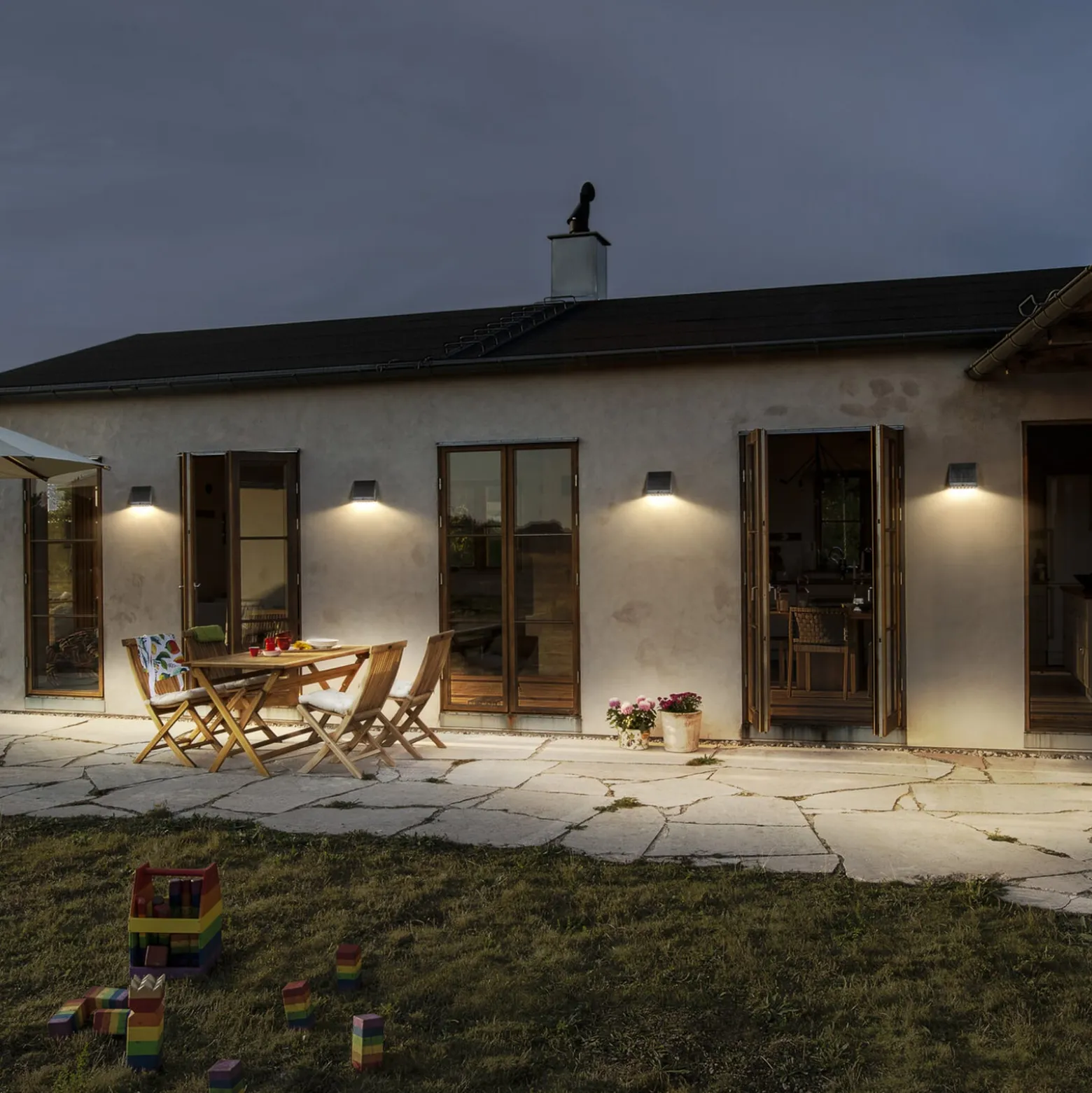 OSRAM Solar-Wandleuchte ENDURA STYLE FIN, grau, Sensor, IP54