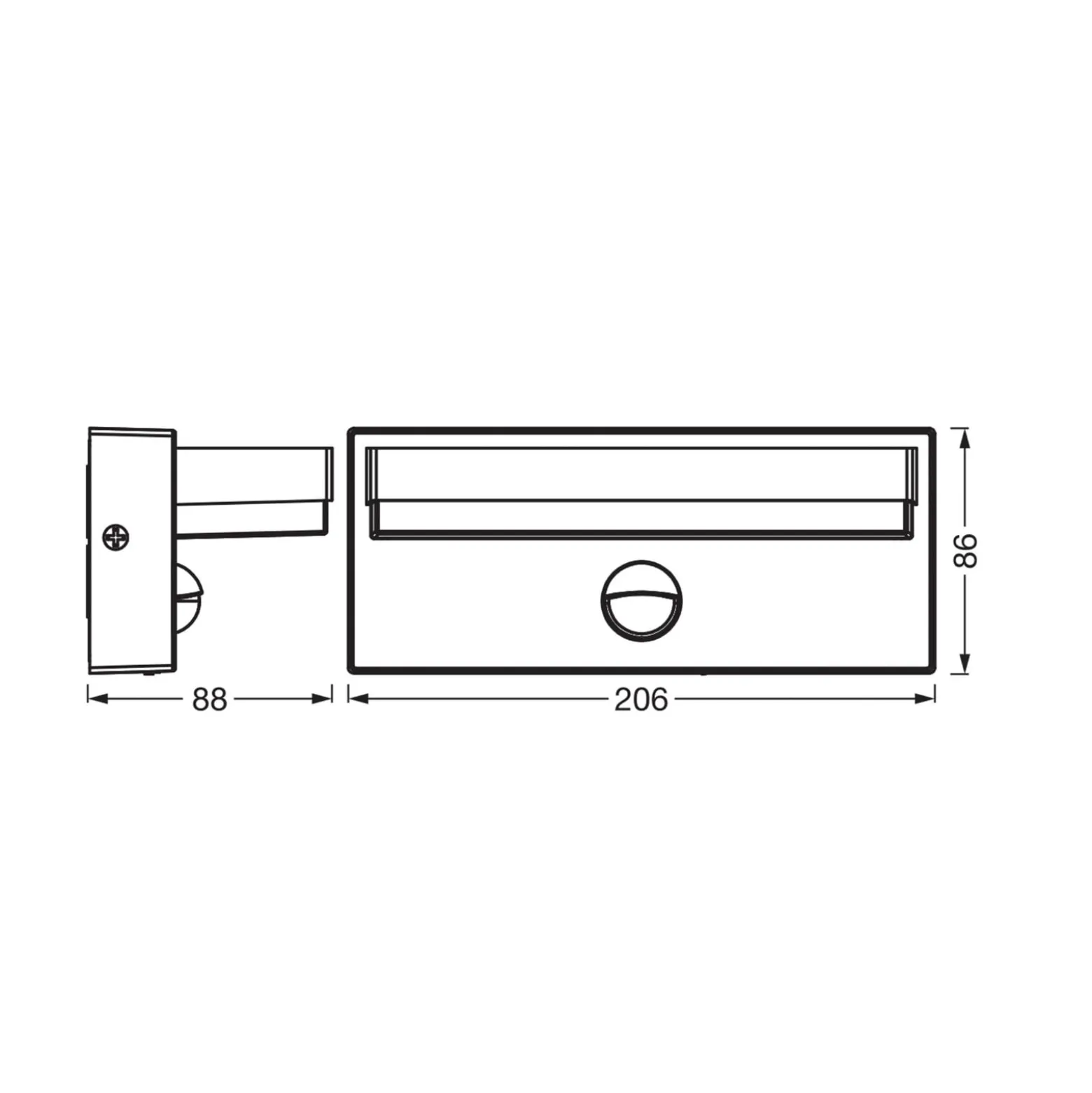 OSRAM Wandlampe ENDURA STYLE ROBUST, Sensor, dunkelgrau IP54