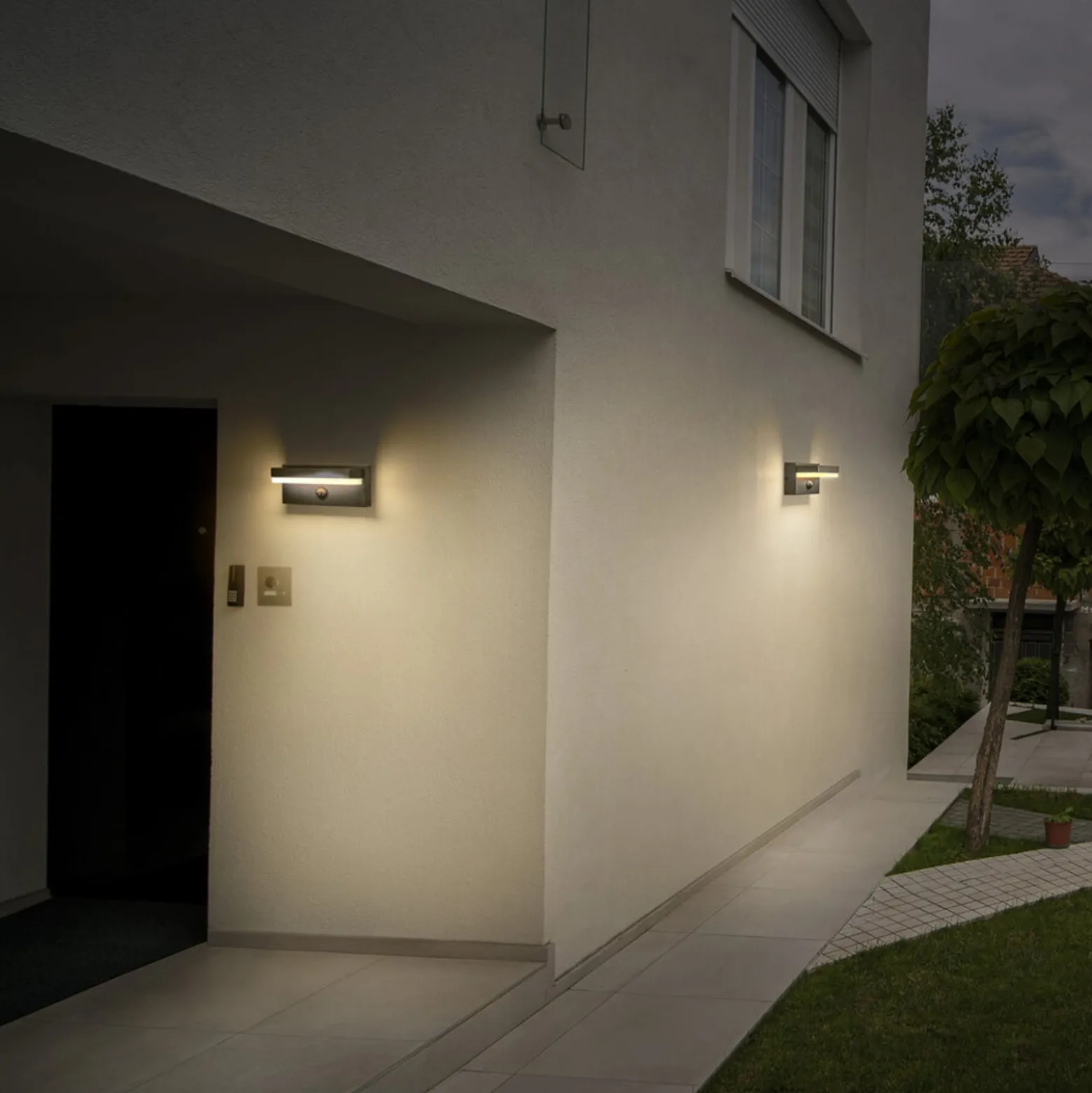OSRAM Wandlampe ENDURA STYLE ROBUST, Sensor, dunkelgrau IP54