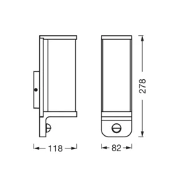 OSRAM Wandleuchte ENDURA CLASSIC TUBULAR, Sensor, dunkelgrau