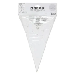 Papierstern Decorus ohne Beleuchtung weiß/silber