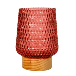 Pauleen Rose Glamour E27-LED Batterie Holzfuß