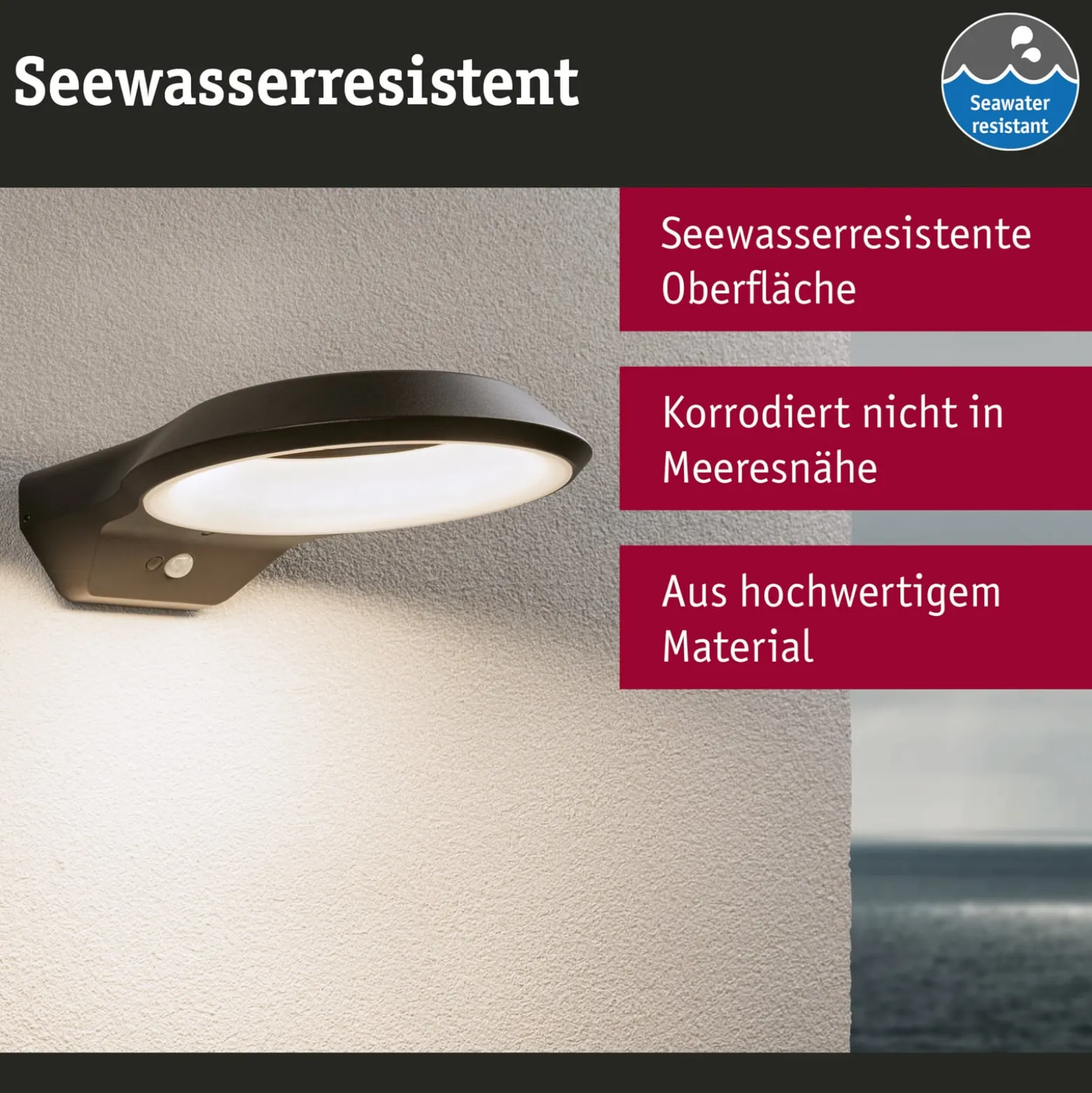 Paulmann Anela LED-Sensor-Außenwandleuchte 3.000 K