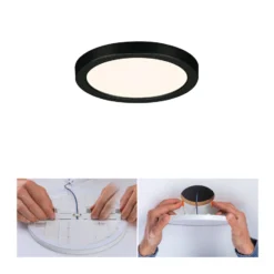 Paulmann Areo LED-Panel rund schwarz 3000K Ø11,8cm
