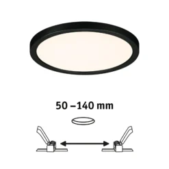 Paulmann Areo LED-Panel rund schwarz 3000K Ø17,5cm
