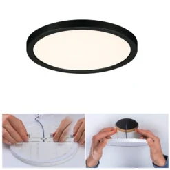 Paulmann Areo LED-Panel rund schwarz 3000K Ø17,5cm