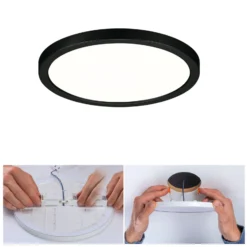 Paulmann Areo LED-Panel rund schwarz 4000K Ø17,5cm