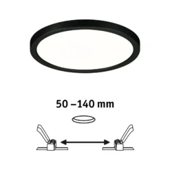 Paulmann Areo LED-Panel rund schwarz 4000K Ø17,5cm