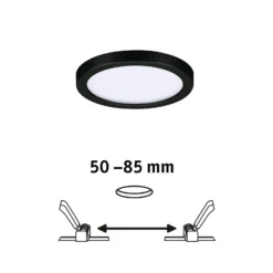 Paulmann Areo LED-Panel rund schwarz 4000K Ø11,8cm