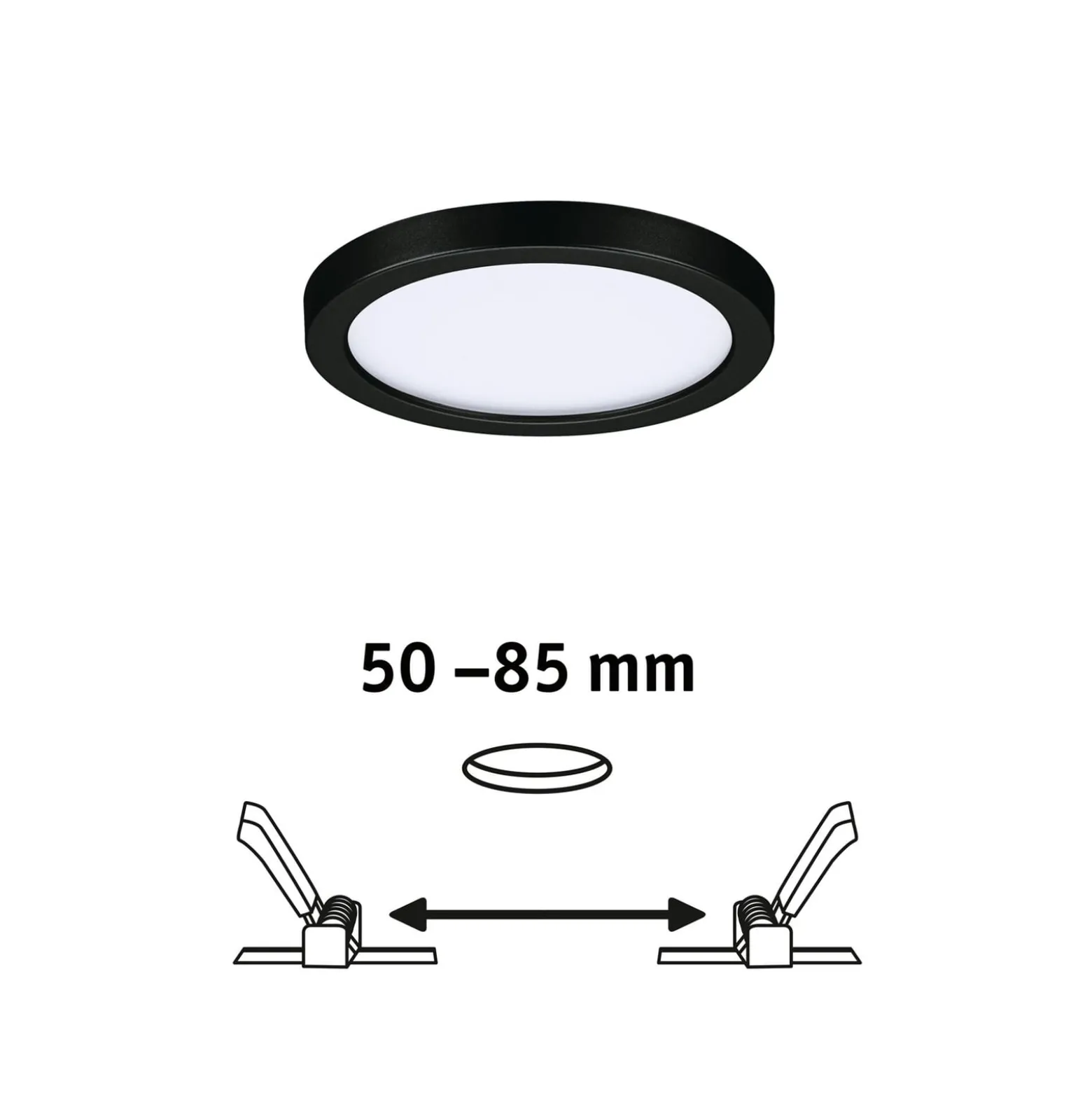 Paulmann Areo LED-Panel rund schwarz 4000K Ø11,8cm