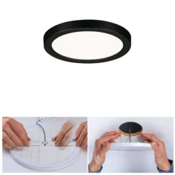 Paulmann Areo LED-Panel rund schwarz 4000K Ø11,8cm