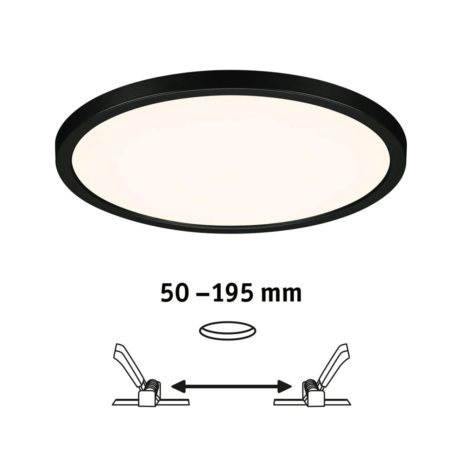 Paulmann Areo Panel dimtowarm rund schwarz Ø23cm