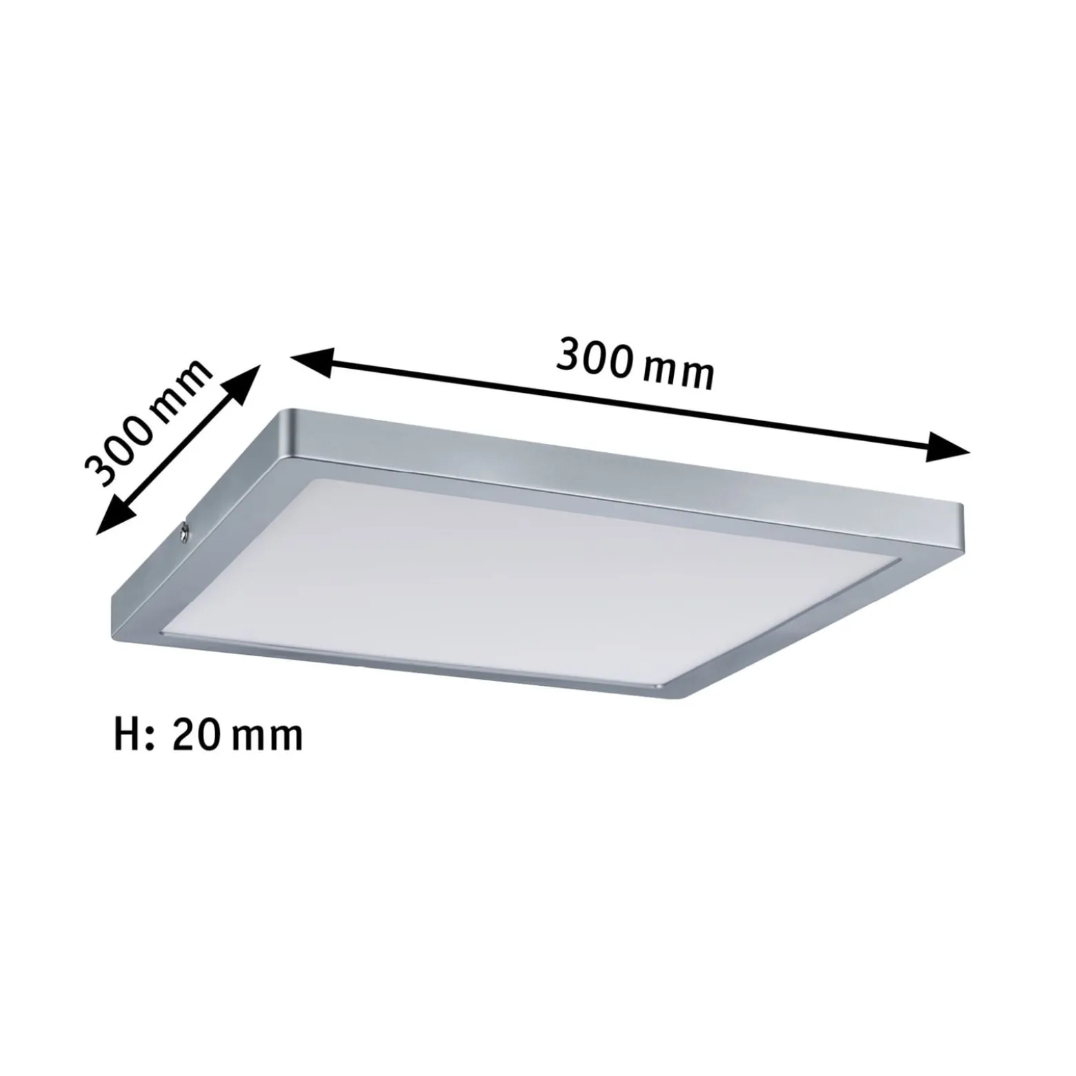 Paulmann Atria Decke 2.700 K 30x30cm chrom matt