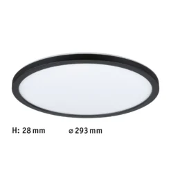Paulmann Atria Shine LED-Panel schwarz Ø29cm 3000K an/aus